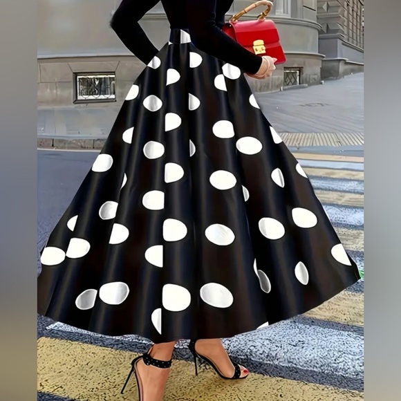 Passion of Essence Dresses & Skirts - Retro High Waist Polka Dot Skirt Retro A-Line Polka Dot Skirt - High-Rise.